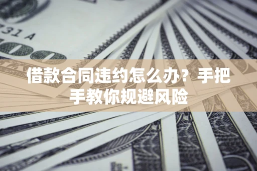 济南借款合同违约怎么办？手把手教你规避风险