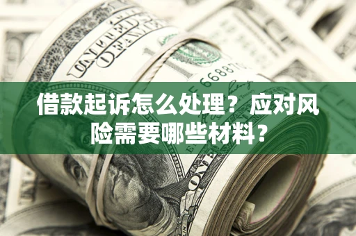 济南借款起诉怎么处理？应对风险需要哪些材料？