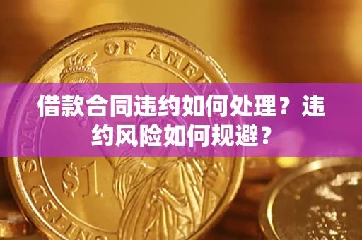 济南借款合同违约如何处理？违约风险如何规避？